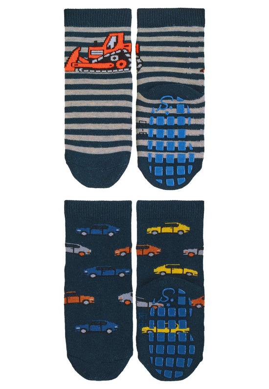 Sterntaler ABS-Socken 2er-Pack Bagger und Autos in Marine Weihnachtsangebot