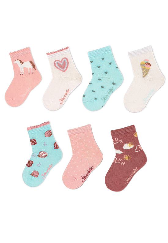 Sterntaler Kindersocken 7er-Box Mädchen in Rosa Jubiläumsangebot