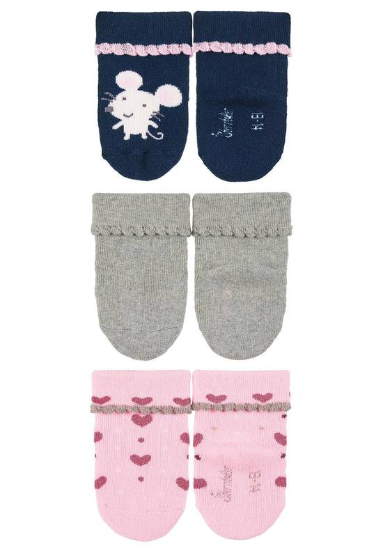 Sterntaler Babysocken 3er-Pack Maus, uni und Herzen Saisonale Angebote