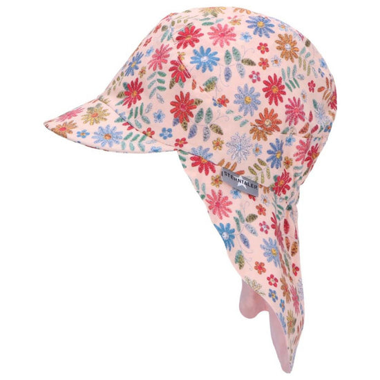 Sterntaler Schirmmütze in Rosa, Nackenschutz und Blumen Print Riesige Rabatte