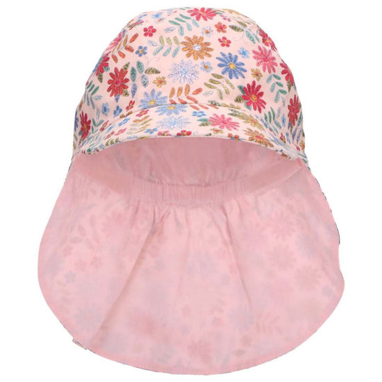 Sterntaler Schirmmütze in Rosa, Nackenschutz und Blumen Print Riesige Rabatte