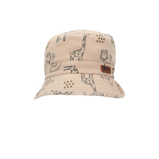 Sterntaler Fischerhut mit süßen Safari-Motiven in Beige