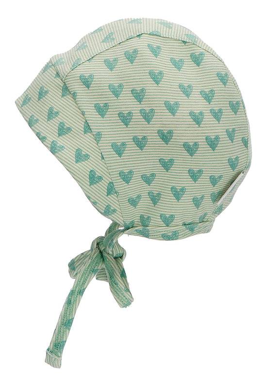 Sterntaler Häubchen mit Herzen Print aus Jersey und Bindeband Preisnachlass