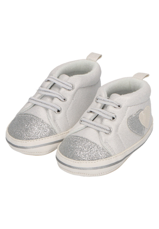 Sterntaler Babyschuh mit elastischen Schnürsenkeln in lichtgrau