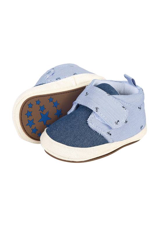 Sterntaler Babyschuh aus Denim und Baumwollstoff mit Druck