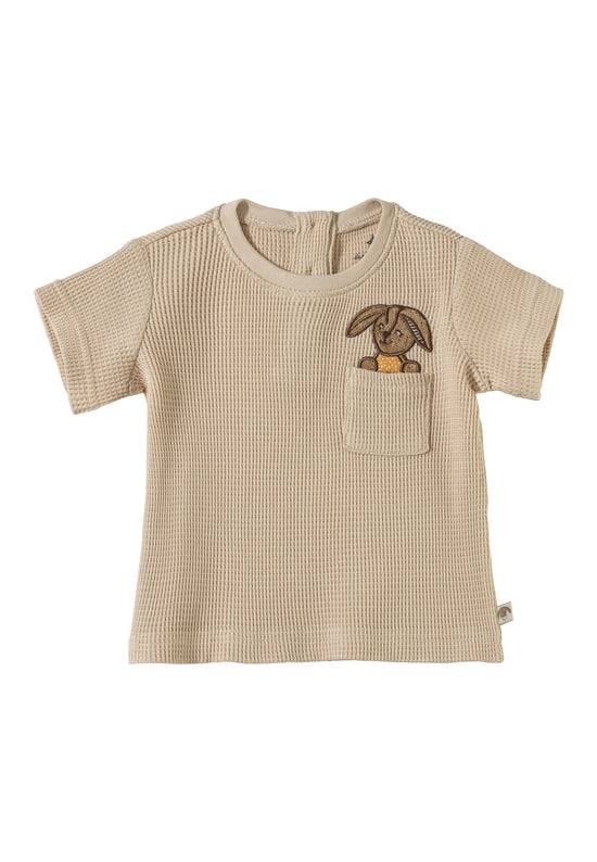 Sterntaler T-Shirt mit Applikation von Hase Happy in beige