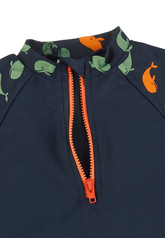 Sterntaler Kurzarm-Schwimmshirt in Marine mit Motiv Wale Super Rabatt