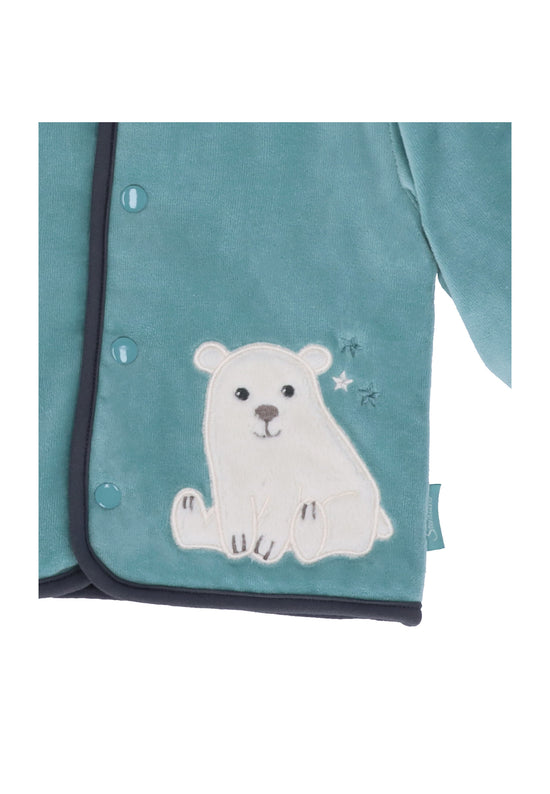 Sterntaler Kapuzen-Jacke aus Nicki, Motiv Eisbär Elia, Türkis Fabrikverkauf