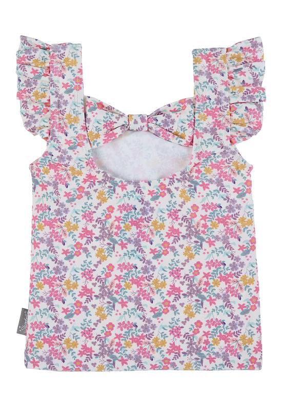 Sterntaler Schwimmshirt bedruckt mit bunten Blumen in ecru