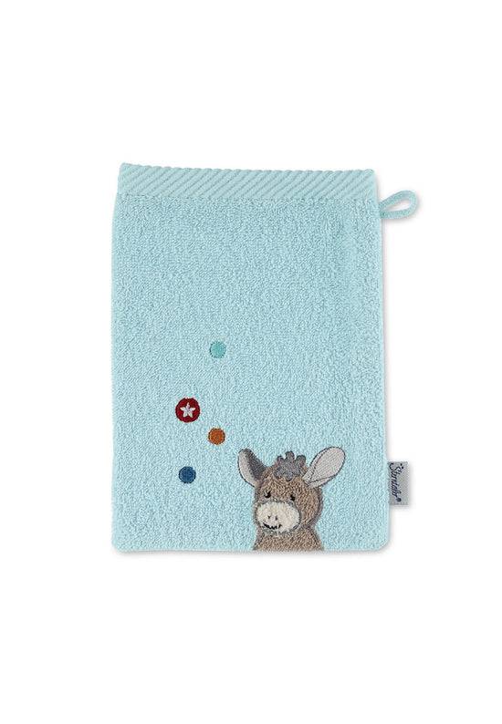Sterntaler Waschhandschuh Esel Emmi in Mittelblau, 15x21cm Online Outlet