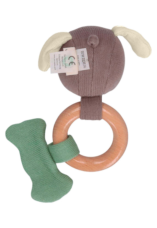 Sterntaler GOTS Baby Strick Spielfigur Hund m. Holz Greifring Sonderangebot der Fabrik