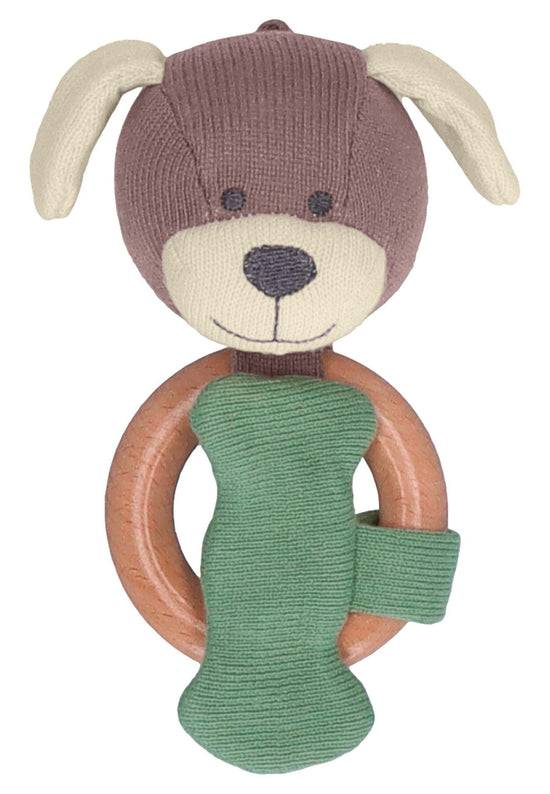 Sterntaler GOTS Baby Strick Spielfigur Hund m. Holz Greifring Sonderangebot der Fabrik