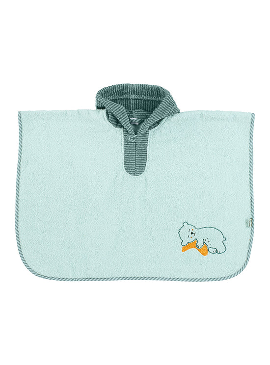 Sterntaler Poncho Bär Ben aus Frottee in Mittelgrün, 70x50cm 2025