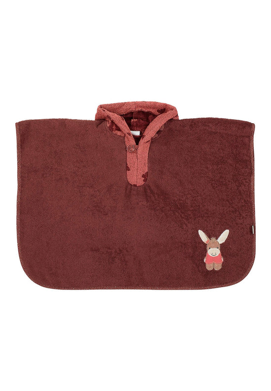 Sterntaler Poncho Esel Emmily mit Stickmotiv in Dunkelrot Outlet