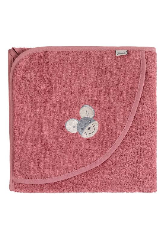Sterntaler GOTS Badetuch 100x100 Maus Mabel aus Frottee, Rosa