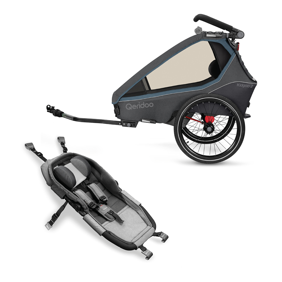 babymarkt Kinderfahrradanhänger Kidgoo2 Navy Blue Kollektion 2023 inklusive Hängematte Plus Limited Edition Theraline