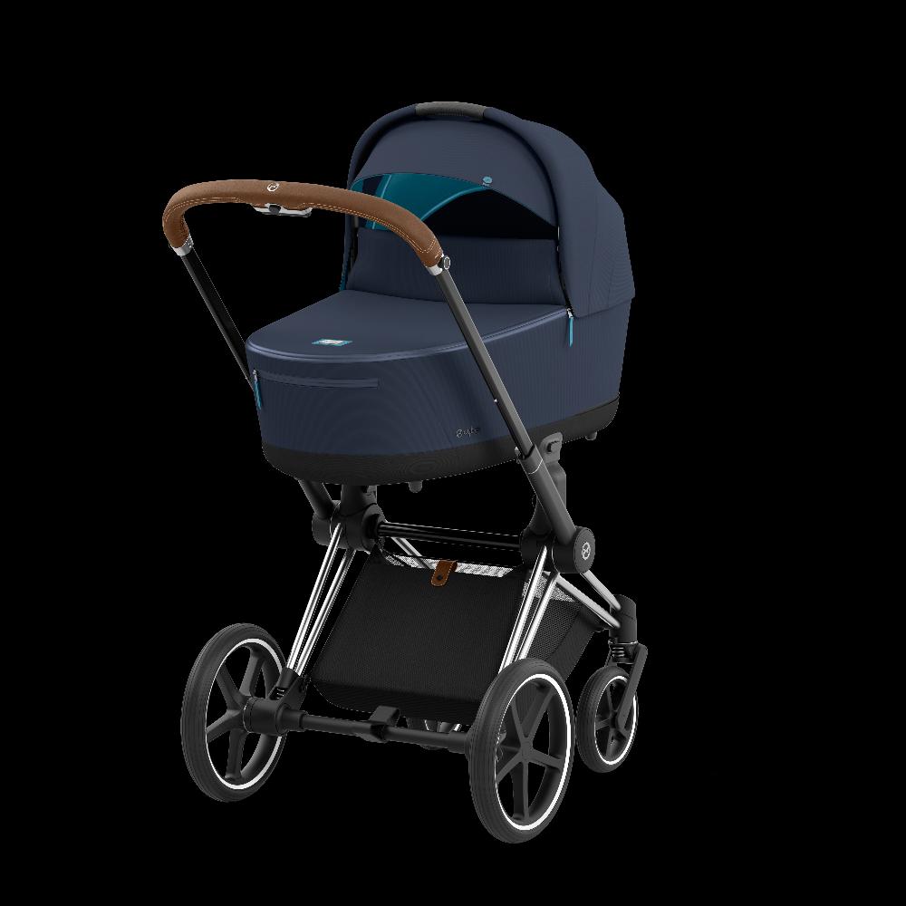 babymarkt Kombikinderwagen Priam Chrome Brown Dark Navy Conscious Collection Versandkostenfrei