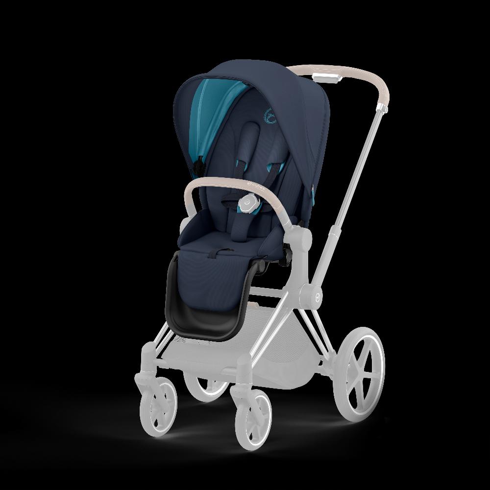 babymarkt Kombikinderwagen Priam Chrome Brown Dark Navy Conscious Collection Versandkostenfrei