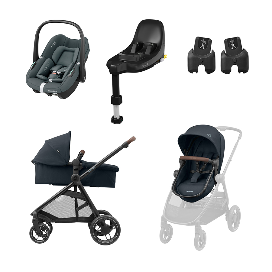 babymarkt Kombikinderwagen Zelia 3 und Babyschale Pebble S inklusive Basisstation FamilyFix S und Adapter