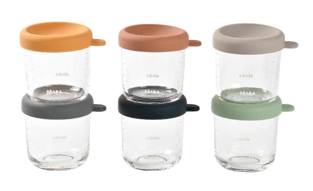 babymarkt Portionsbehälter 6er Set aus Glas sunrise