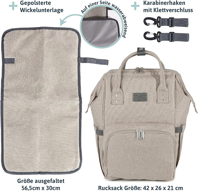 babymarkt ProGression Wickelrucksack inkl. Wickelunterlage Schwarz Kostenloser Versand
