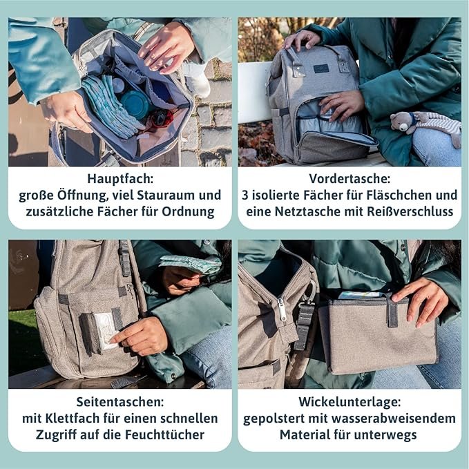 babymarkt ProGression Wickelrucksack inkl. Wickelunterlage Schwarz Kostenloser Versand