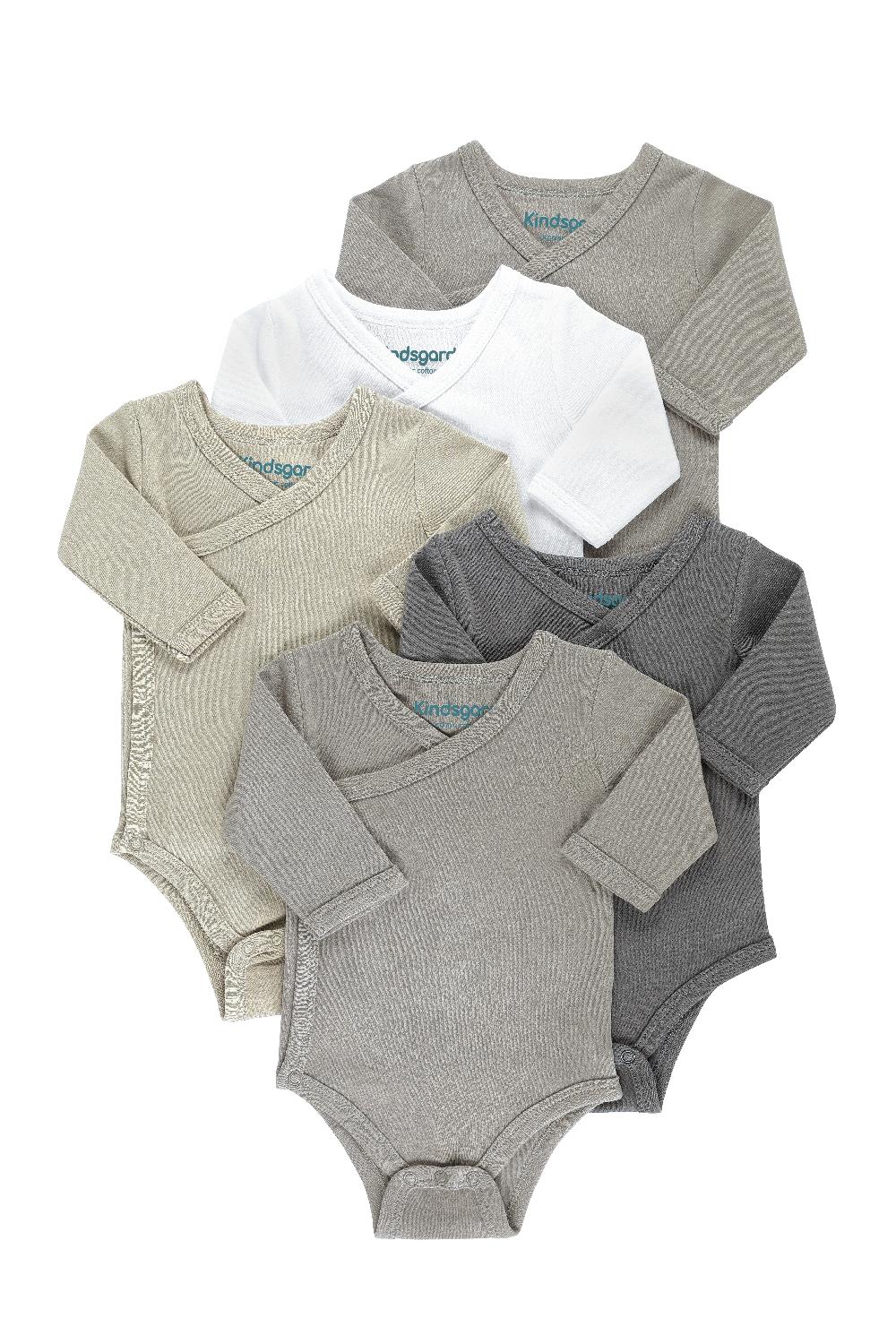 babymarkt Wickelbody trunder 5er-Pack langarm grau
