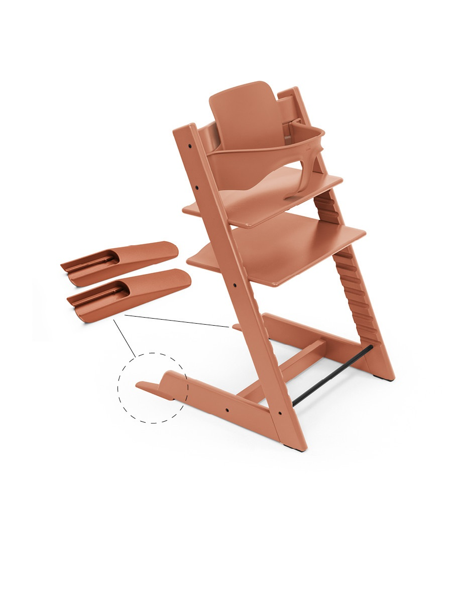 babymarkt Tripp Trapp Hochstuhl Buche Terracotta + gratis Baby Set V2 Terracotta Neueste Mode