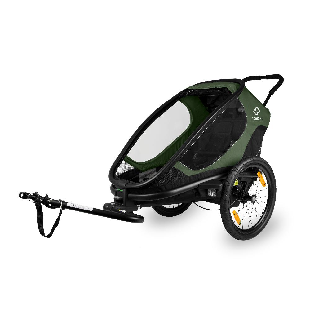 babymarkt Kinderfahrradanhänger Outback ONE mit Rückenlehnenverstellung Green/Black Letzter Tag