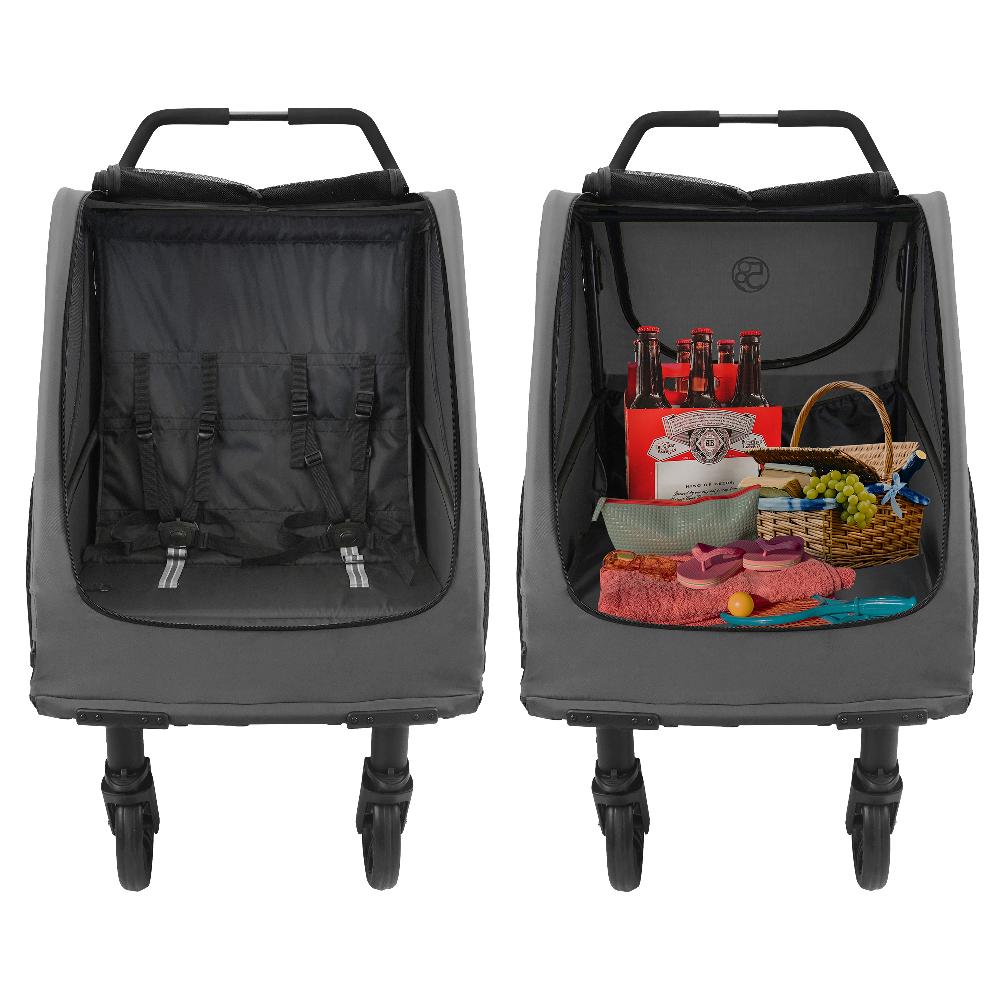 babymarkt Crew Zwillingskinderwagen Trekker II Dark Grey Im Verkauf