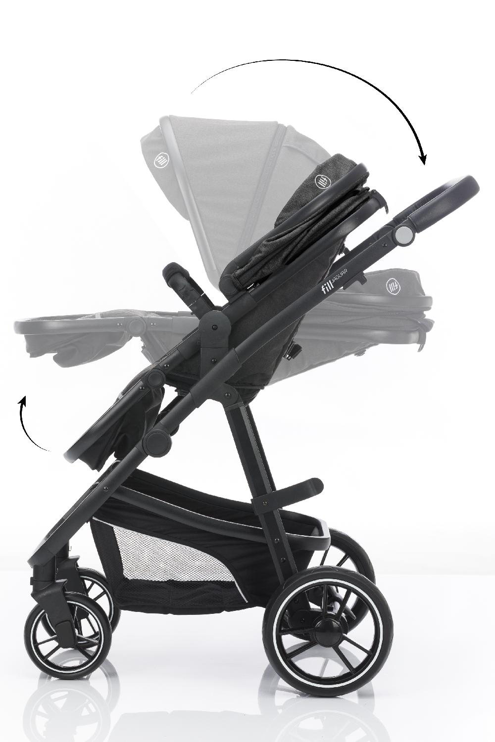 babymarkt Kombikinderwagen 3 in 1 Jaguar dunkelgrau melange im Angebot