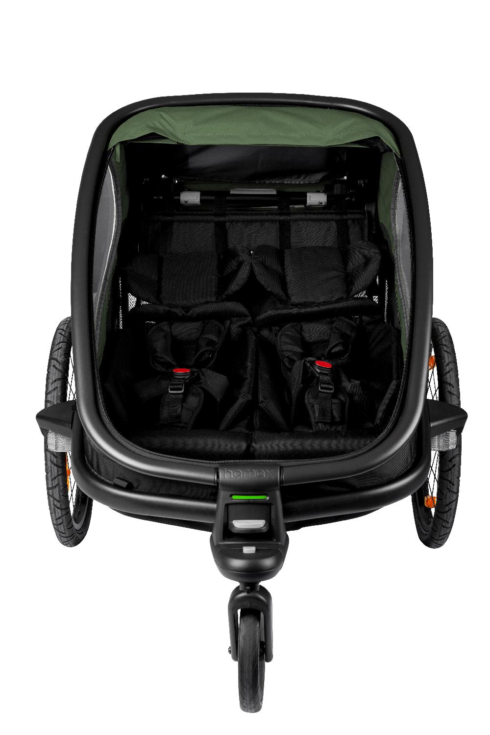 babymarkt Kinderfahrradanhänger Outback mit Rückenlehnenverstellung Navy Blau 2022 Fabrikverkauf
