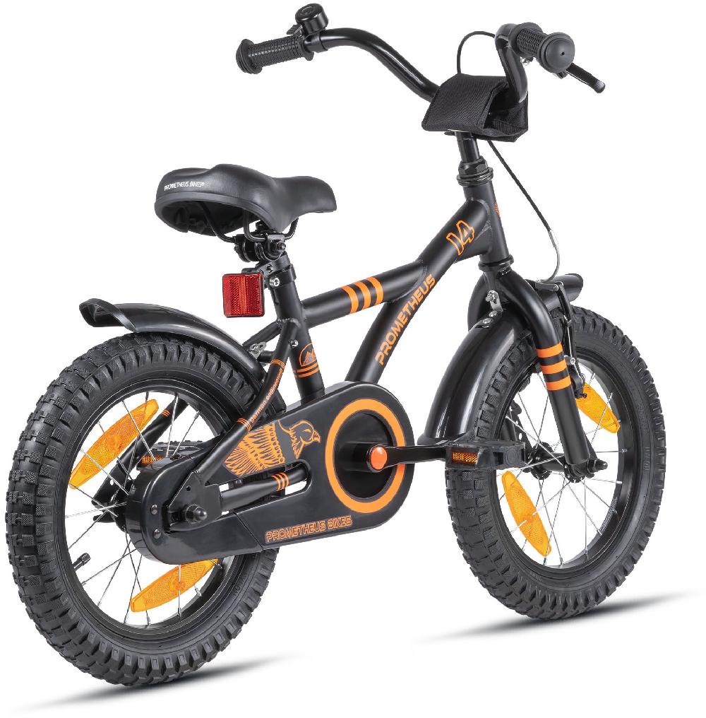 babymarkt Kinderfahrrad 14" mit Stützräder schwarz matt-orange Sonderangebot der Fabrik