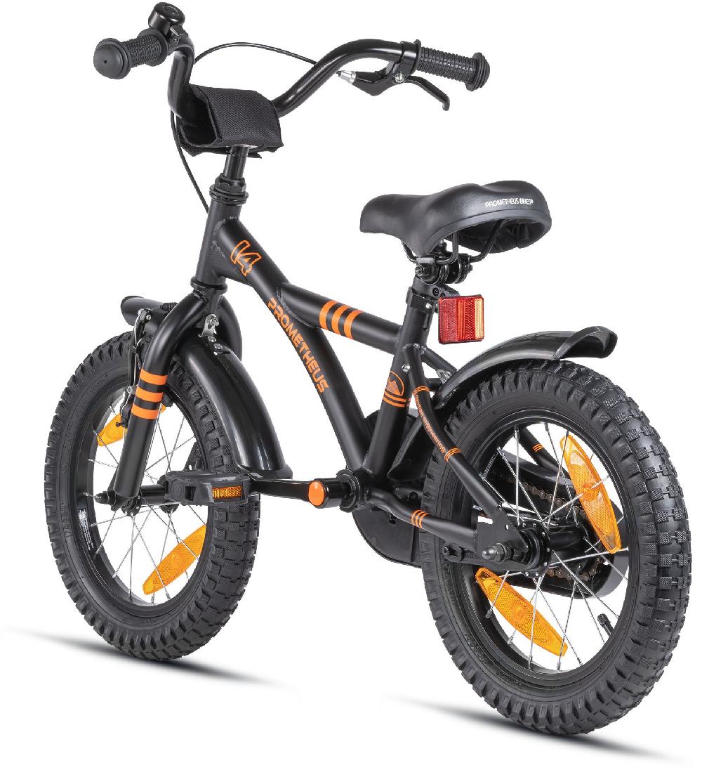 babymarkt Kinderfahrrad 14" mit Stützräder schwarz matt-orange Sonderangebot der Fabrik