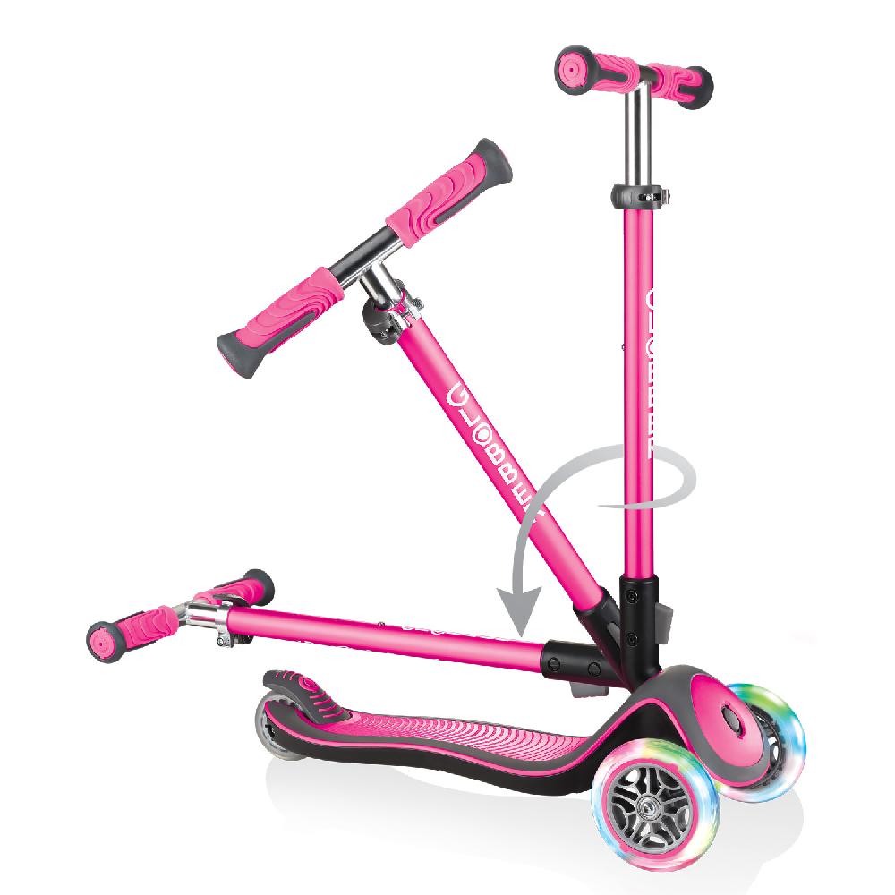 babymarkt Scooter ELITE DELUXE LIGHTS mit Leuchtrollen pink Speichern exportieren