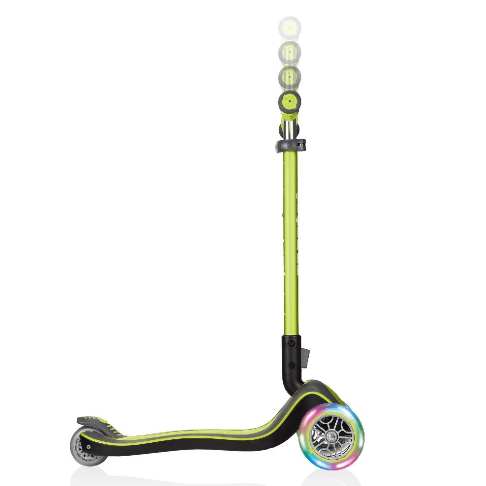 babymarkt Scooter ELITE DELUXE LIGHTS mit Leuchtrollen lime grün 2025