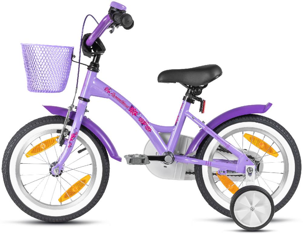 babymarkt Kinderfahrrad 14" mit Stützräder violett-weiß Schlussverkauf