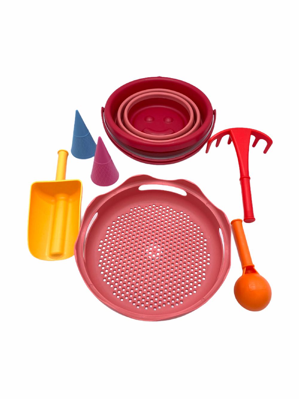 babymarkt 7in1 Sand Toys Falteimer-Set rot Saisonschlussverkauf