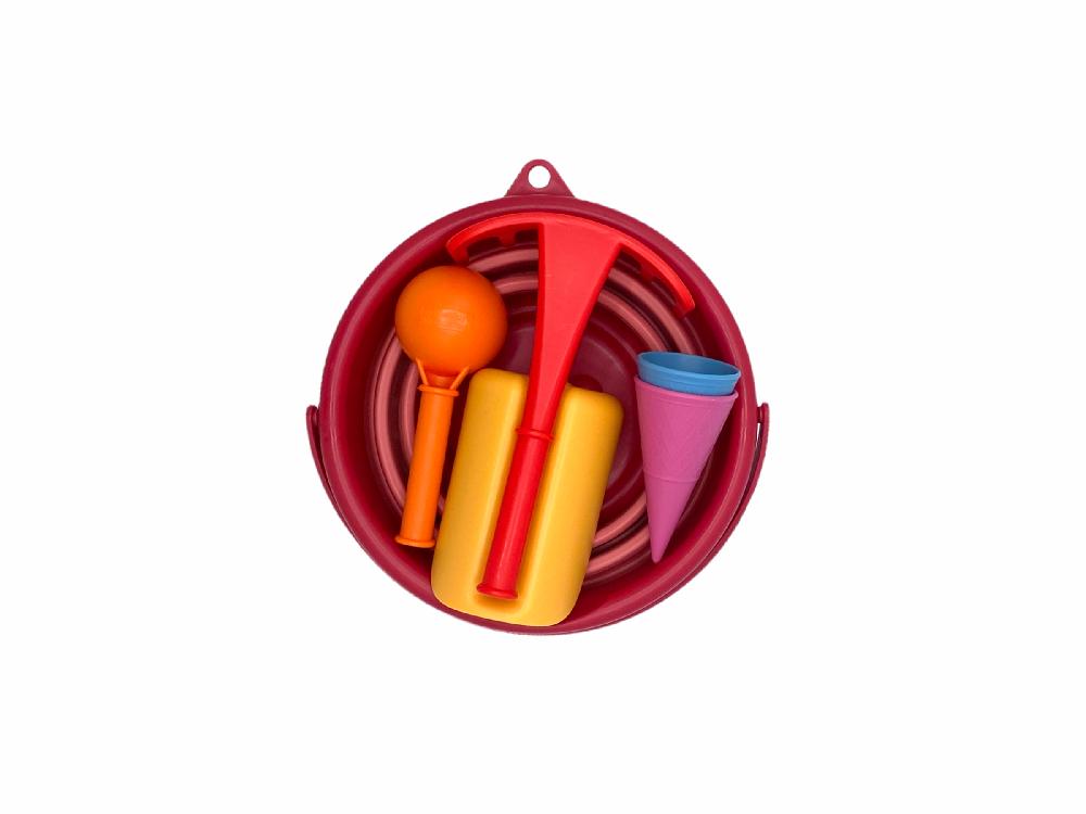 babymarkt 7in1 Sand Toys Falteimer-Set rot Saisonschlussverkauf