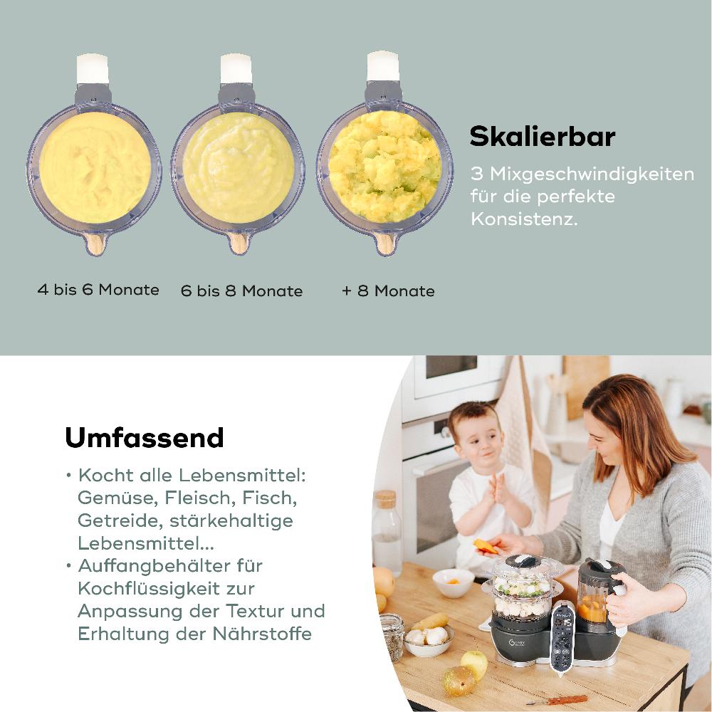 babymarkt Küchenmaschine Nutribaby plus industrial grey Blitzangebot