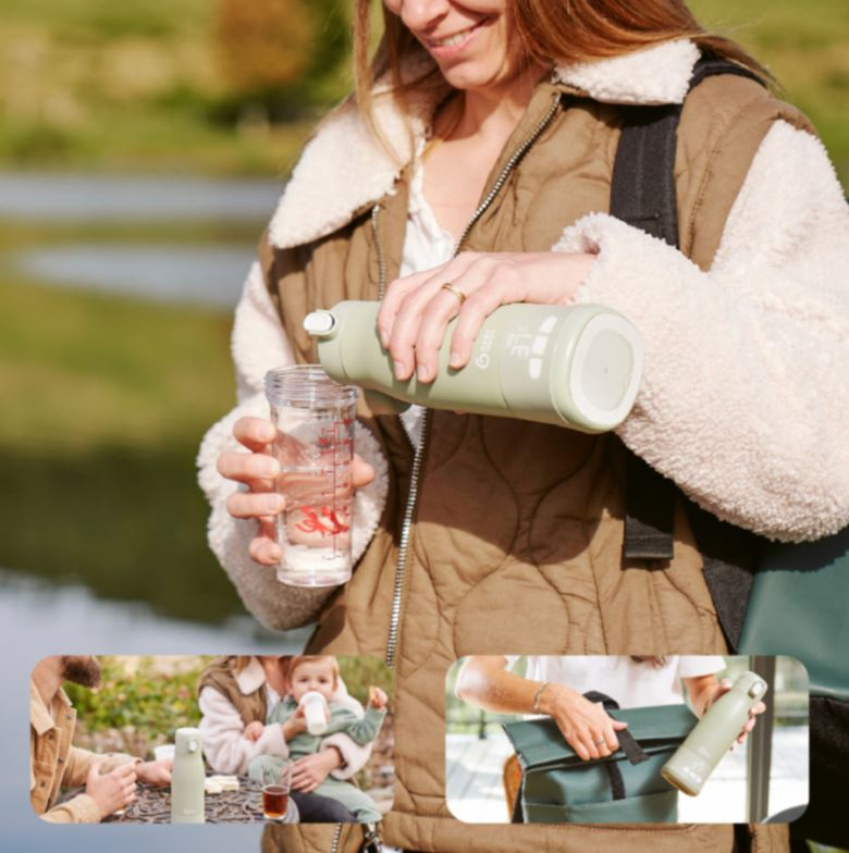 babymarkt Flaschenwärmer Moov & Feed für unterwegs sage green Kostenloser Versand