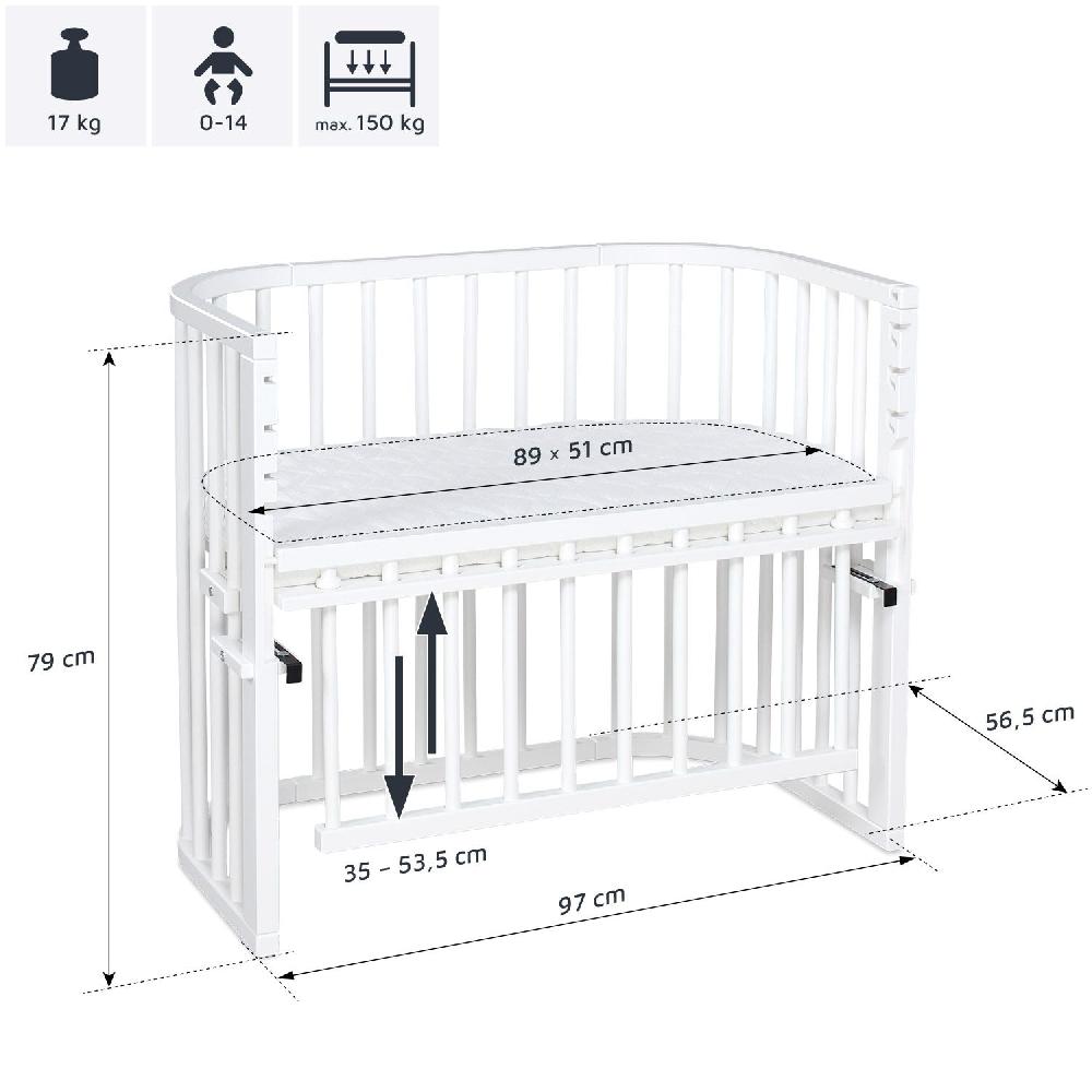 babymarkt Maxi Beistellbett Comfort Plus weiß lackiert Neueste Stile