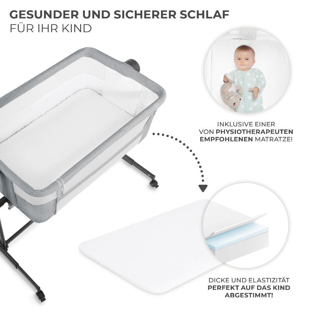 babymarkt Beistellbett NESTE UP 2 light grey Im Verkauf