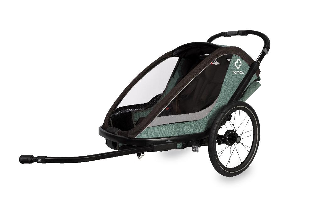 babymarkt Kinderfahrradanhänger Cocoon Zweisitzer green/black inkl. Babysitz für Outback/Avenida und Traveller Bestseller