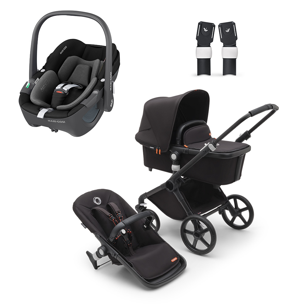 babymarkt 3in1 Kinderwagen Set Fox Cub Midnight Black inklusive MAXI COSI Babyschale Pebble 360 Essential Black