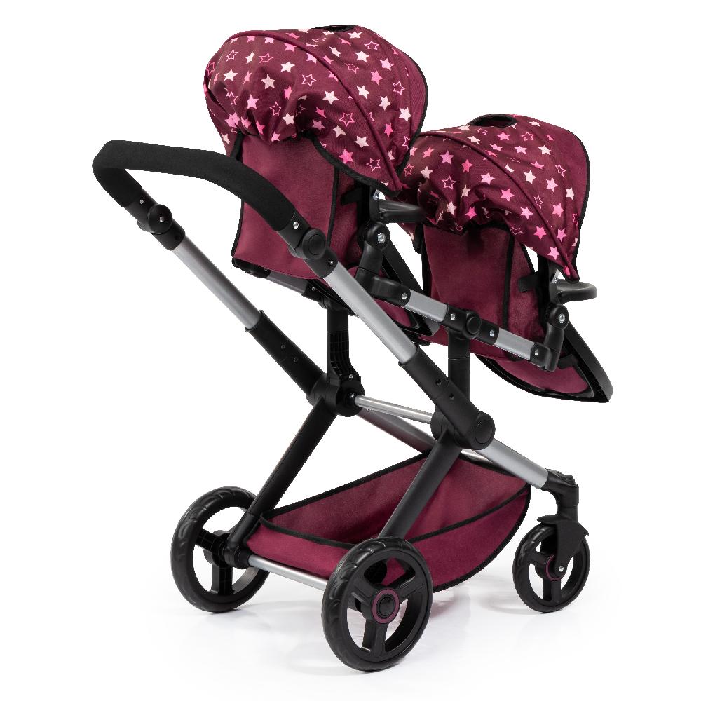 babymarkt Design Zwillings-Puppenwagen Xeo Twin mit Einhorn Auslauf
