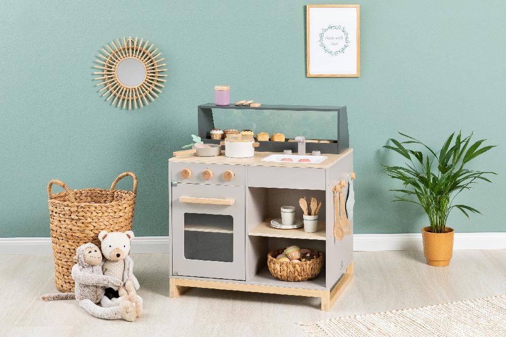 babymarkt Spielküche & Shop Prunus warmgrau/natur Bis zu 65% Rabatt