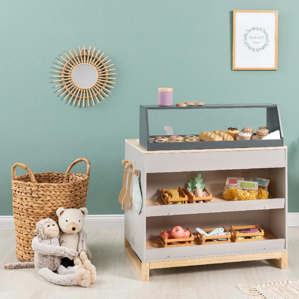 babymarkt Spielküche & Shop Prunus warmgrau/natur Bis zu 65% Rabatt