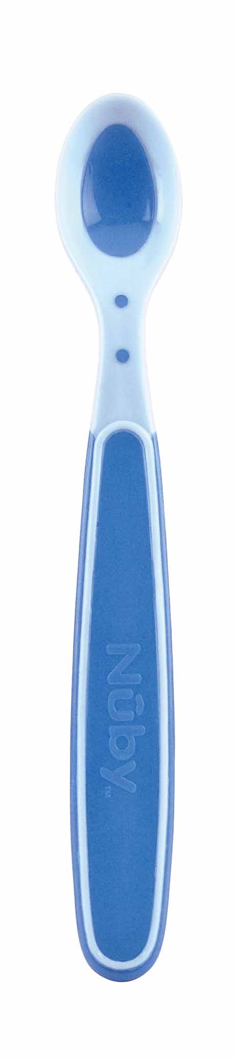 babymarkt Nûby Breilöffel Soft Sensitive Flex mit Wärmesensor im 3er Pack blau