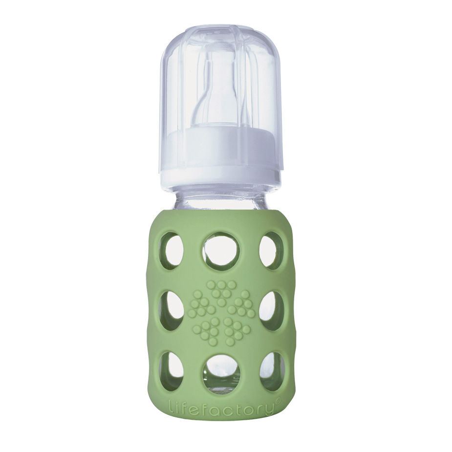 babymarkt Babyflasche aus Glas in spring green 120 ml